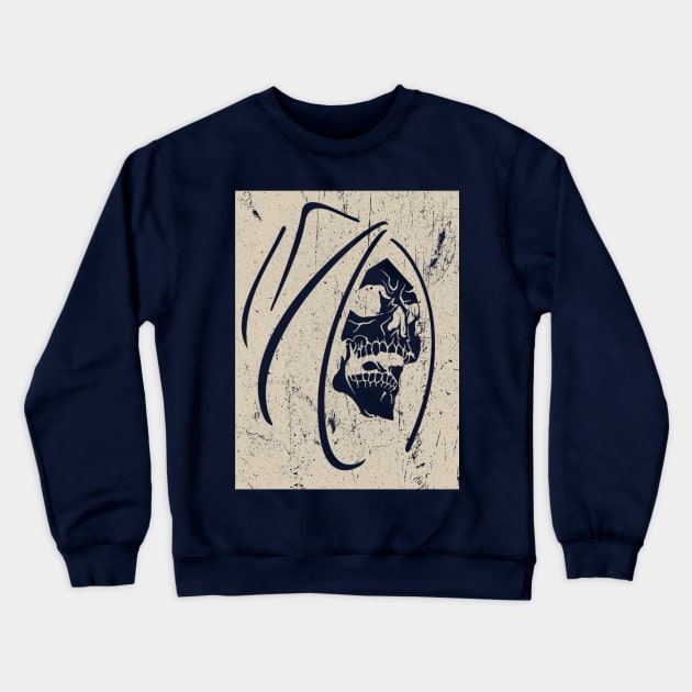 Dark Grim Reaper Skull and Bones Crewneck Sweatshirt by Pangea5